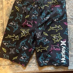 Hurley Multicolor Shark Pattern  Swim Shorts